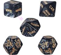 Novelty 5 Pieces Of 12 Sided Multi Shaped Black Dice, Indoor Fun Decompression Tools, Party Accessories, Couple Gifts
