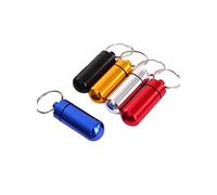 Novelty Aluminum Alloy Keychain Pill Bottle,Portable Waterproof Keyring Pill Bottle Container Random Color