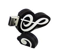 Novelty and Cute Music Note Shape 64GB USB 2.0 Flash Drive Date Storage Pen Drive Memory Stick Pendrive Thumb Drive U Disk Gift (Black)