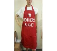 Novelty Aprons for Women | I'm Mother's Slave! | Red/White