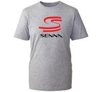 Novelty Ayrton Fan Senna T-Shirt, Famous Retro Iconic Formula Car Driver Racing Lover Best Athlete Admire Logo Shirt, Gift Unisex Tee Top (Heather Grey, 3XL Years)