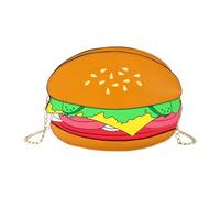 Novelty Bag - Cute Handbag Hamburger Style Cross Body Purse | For School Work Commuting Travel Beach Camping Shopping Dating Walking Overnight Weekender, Funny Food Shape Women Girl Fast Food Gift
