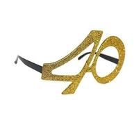 Novelty Birthday Age Party Glitter Glasses (18th, 21st, 30th, 40th, 50th & 60th) (40th Gold)