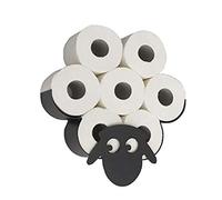 Novelty Black Metal Sheep Toilet Roll Holder, Wall Mounted Free Standing Animal Toilet Roll Paper Holder Bathroom Loo Roll Storage, Accessories Decorative Home Decor Indoor Storage Loo Roll Holder