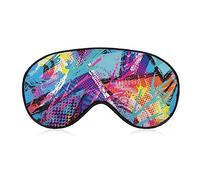 Novelty Blackout Eye Mask,Colored Abstract Graffiti Street Art Sleep Masks Sleeping Mask Blindfold Eye Cover Eye Shade with Adjustable Strap for Men Women Teen Boys Girls Kids Travel