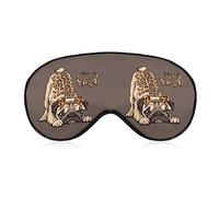 Novelty Blackout Eye Mask,Cute Pug Dog with A Leopard Skin Spots Sleep Masks Sleeping Mask Blindfold Eye Cover Eye Shade with Adjustable Strap for Men Women Teen Boys Girls Kids Travel
