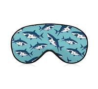 Novelty Blackout Eye Mask,Ferocious Roaring Shark Swimming Sleep Masks Sleeping Mask Blindfold Eye Cover Eye Shade with Adjustable Strap for Men Women Teen Boys Girls Kids Travel