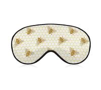 Novelty Blackout Eye Mask,Honey Bee Honeycomb Sleep Masks Sleeping Mask Blindfold Eye Cover Eye Shade with Adjustable Strap for Men Women Teen Boys Girls Kids Travel