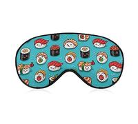 Novelty Blackout Eye Mask,Lovely Cute Japanese Sushi Food Face Sleep Masks Sleeping Mask Blindfold Eye Cover Eye Shade with Adjustable Strap for Men Women Teen Boys Girls Kids Travel