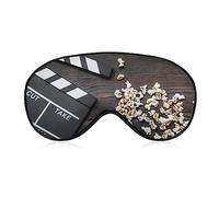 Novelty Blackout Eye Mask,Movie Clapboard on The Wooden Retro Sleep Masks Sleeping Mask Blindfold Eye Cover Eye Shade with Adjustable Strap for Men Women Teen Boys Girls Kids Travel