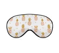 Novelty Blackout Eye Mask,Pink Pine with Gold Glitter Sleep Masks Sleeping Mask Blindfold Eye Cover Eye Shade with Adjustable Strap for Men Women Teen Boys Girls Kids Travel