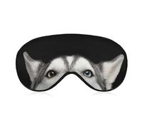 Novelty Blackout Eye Mask,Siberian Husky Dog Sleep Masks Sleeping Mask Blindfold Eye Cover Eye Shade with Adjustable Strap for Men Women Teen Boys Girls Kids Travel