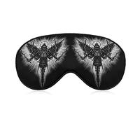 Novelty Blackout Eye Mask,Skeleton Warrior Wearing Wings Waving Weapon Sleep Masks Sleeping Mask Blindfold Eye Cover Eye Shade with Adjustable Strap for Men Women Teen Boys Girls Kids Travel