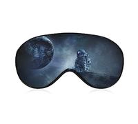 Novelty Blackout Eye Mask,Spaceman On The Edge of The Rock Sleep Masks Sleeping Mask Blindfold Eye Cover Eye Shade with Adjustable Strap for Men Women Teen Boys Girls Kids Travel