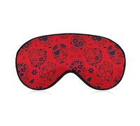 Novelty Blackout Eye Mask,Sugar Skull Red Sleep Masks Sleeping Mask Blindfold Eye Cover Eye Shade with Adjustable Strap for Men Women Teen Boys Girls Kids Travel