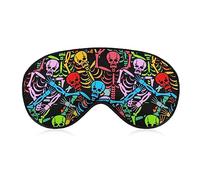 Novelty Blackout Eye Mask,The Colorful Dancing Skeletons are Very Depressed Sleep Masks Sleeping Mask Blindfold Eye Cover Eye Shade with Adjustable Strap for Men Women Teen Boys Girls Kids Travel