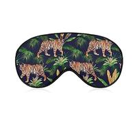 Novelty Blackout Eye Mask,Tiger Jungle Animal Sleep Masks Sleeping Mask Blindfold Eye Cover Eye Shade with Adjustable Strap for Men Women Teen Boys Girls Kids Travel