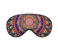 Novelty Blackout Eye Mask,Tribal Floral Mandala Trippy Sleep Masks Sleeping Mask Blindfold Eye Cover Eye Shade with Adjustable Strap for Men Women Teen Boys Girls Kids Travel