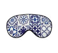 Novelty Blackout Eye Mask,Various Abstract Navy Blue Pattern Design Art Sleep Masks Sleeping Mask Blindfold Eye Cover Eye Shade with Adjustable Strap for Men Women Teen Boys Girls Kids Travel