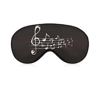Novelty Blackout Eye Mask,Vintage Music Note Black White Sleep Masks Sleeping Mask Blindfold Eye Cover Eye Shade with Adjustable Strap for Men Women Teen Boys Girls Kids Travel