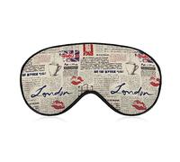 Novelty Blackout Eye Mask,Vintage Union Jack Women Lip House Sleep Masks Sleeping Mask Blindfold Eye Cover Eye Shade with Adjustable Strap for Men Women Teen Boys Girls Kids Travel