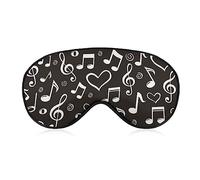 Novelty Blackout Eye Mask,White Black Music Note Sleep Masks Sleeping Mask Blindfold Eye Cover Eye Shade with Adjustable Strap for Men Women Teen Boys Girls Kids Travel