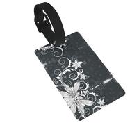 Novelty Boho Abstract Flowers Print 5pcs Luggage Tags for Suitcases,Cute Suitcase Tag Identifiers for Baggage Tag for Cruise Airport Travel PVC