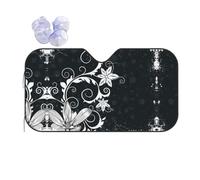 Novelty Boho Abstract Flowers Print Car Windscreen Cover | Heat Uv Reflective Sunshade | Folding Car Sunshades | Vehicle Interior Protector Suitable For Summer Driving