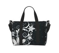 Novelty Boho Abstract Flowers Print Gym Bag for Women, Weekender Overnight Bag,Personal Item Bag, Shoulder Bag for Women Men,One Size