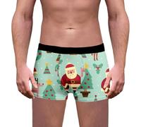 Novelty Boxer Shorts- Boxers for Men- 3d Novelty Xmas Underpants Breathable Comfortable Boxers Reindeer Snowflake Santa Claus Printed Soft Design Trunks Christmas Special Boyshort Style Retro