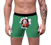 Novelty Boxers for Men- Woven Boxers for Men- Underwear Loose Festive Costumes Plus Size Design Trunks Christmas Special Boyshort Style Soft 3d Novelty Xmas Underpants Breathable Comfortable Retro