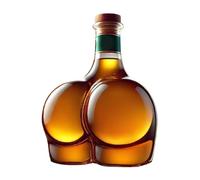 Novelty Butt-Shaped Glass Liquor Bottle, 300ml Funny Whiskey Decanter Flask, Creative Bar Display for Bourbon Vodka Brandy (Transparent)
