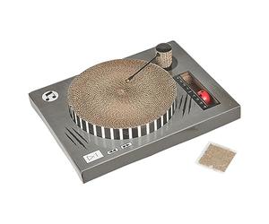 Novelty Cardboard Cat Scratching Board Vinyl Record Player Style Cat Scratcher for Indoor Cats, Small or Large Cat Scratching Pad
