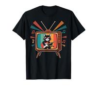 Novelty Cat Playing Guitar Men Kids Women Funny Y2K T-Shirt