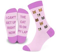 Novelty Cat Socks Womens 4-7 Funny Cat Gifts for Women Stocking Fillers | Size 4-7 Cotton Novelty Socks Christmas Presents for Women Cats Lovers | Kitty Mum Xmas Secret Santa Gift Ideas for Her