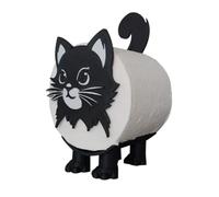Novelty Cat Toilet Roll Holder- 3D Printed blac kcat Paper Towel Holder fr ee Standing Animal Toilet Roll Holder Decorative Kitchen Or Bathroom Accessories