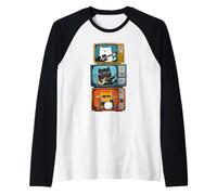Novelty Cats Band Guitar Drums Men Kids Women Funny Y2K Raglan Baseball Tee