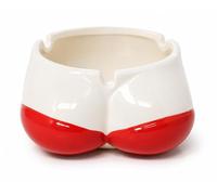 Novelty Ceramic Ashtray 10 x 8cm Funny Decorative Smoking Ash Tray with Cigarette Holder Notches Glossy Tabletop Ashtray for Home Bar Patio Lounge