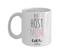 Novelty Ceramic Coffee Mug Best Host Mom Ever Mug Funny Mug Anniversary Birthday Christmas Gifts Tea Cups Home Decor, 11 Oz