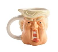 Novelty Ceramic Coffee Mug Hand Painted Donald Face Realistic Cup Dishwasher Safe for Tea Milk Water Present Mug for Son Mom Husband Dad Sister Coffee Mug