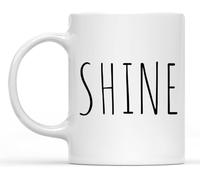 Novelty Ceramic Coffee Mug - Office Decor Funny, Shine Themed Cup, White Ceramic, Inspirational Workspace Accessory, Suitable for Gifting Or Personal Use 11Oz