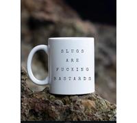 Novelty Ceramic Coffee Mug with Slugs are Fucking Bastards, Humorous Gardening Gift