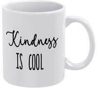 Novelty Ceramic Drinking Cups for Men and Women Coffee Mug Kindness is Cool Ceramic Mugs Great for Coffee Soup Tea Milk Latte Hot Cocoa Retro Mug with Handle Gift for Women Men Gift Ideas 11 Oz