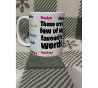 Novelty Ceramic Favourite Swear Words Mug, 11oz, Dishwasher Safe, Adult Humour Gift