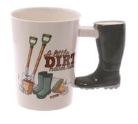 Novelty Ceramic Mug 400ml Tea Coffee Welly Handle Garden Themed Drinkware Gift