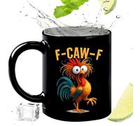 Novelty Ceramic Roster Mug 350 ml, Funny Coffee Cup with F-CAW-F Chicken Design, Funny Tea Cup for Laughter and Daily Humour, Gift for Men, Women, Friends, Families