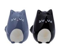 Novelty Ceramic Salt & Pepper Shakers - Cute Sleeping Cat Cruet Set, Kawaii Kitty Salt & Pepper Pots, Decorative Kitchen Table Accessories for Cat Lovers (Cute Cat)