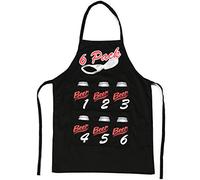 Novelty Chefs BBQ Cooking Apron - For Men Who Want A Real 6 Pack With Six Pockets Beer Holder Black Funny Mens Gadgets Cooking Barbecue Accessories Garden Outdoor Essentials Gifts