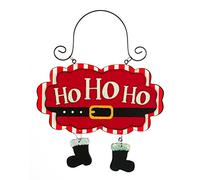 Novelty Christmas 'Ho Ho Ho' Sign With Dangling Boots and Lashings Of Glitter