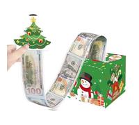 Novelty Christmas Money Box Cash Gift for Any Age, Surprise Money Gift Box with Pull out Xmas Card and Transparent Bags, Money Gift Box for Cash Gifts Kids Adult (Green)